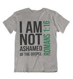 Mens t shirts I am not ashamed of the gospel - oldprophet.com